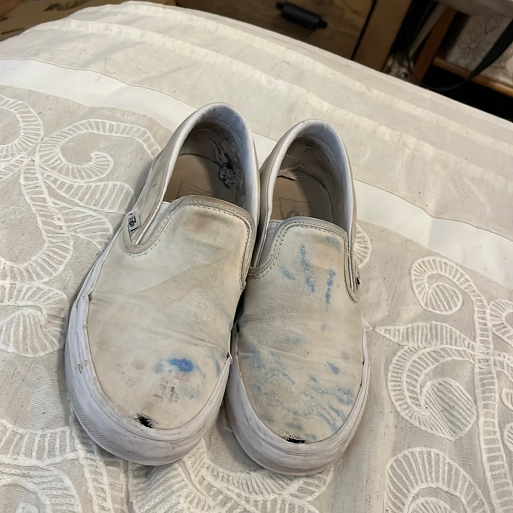 Used White Slip-On Vans